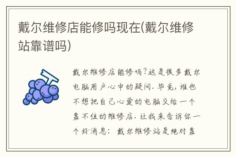 戴尔维修店能修吗现在(戴尔维修站靠谱吗)