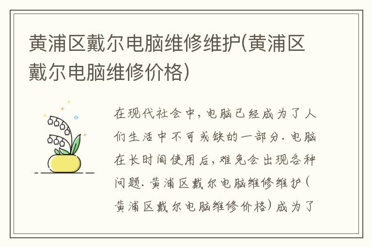 黄浦区戴尔电脑维修维护(黄浦区戴尔电脑维修价格) 黄浦区戴尔电脑维修维护(黄浦区戴尔电脑维修价格)