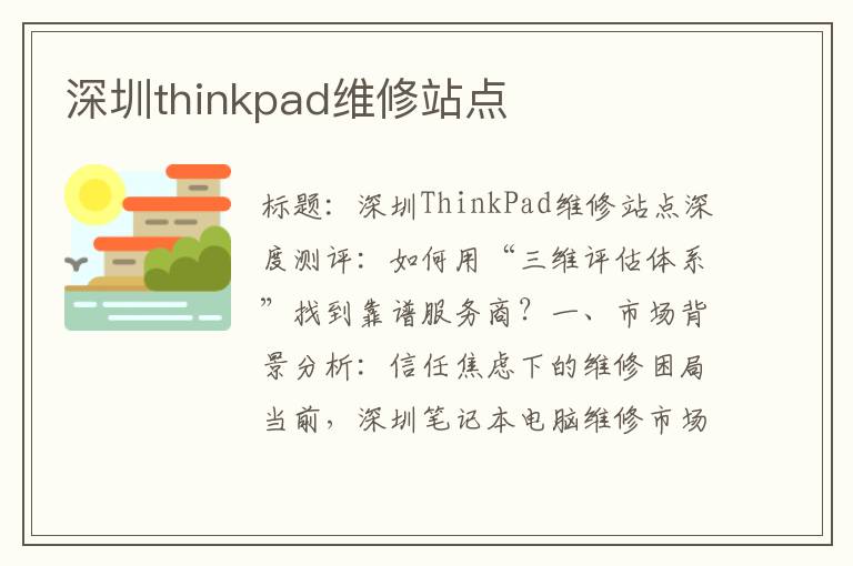 深圳thinkpad维修站点
深圳thinkpad维修站点