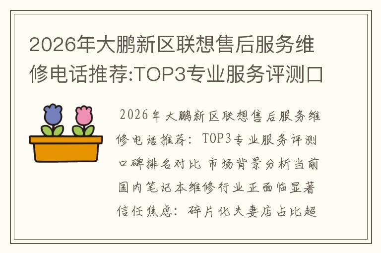 2026年大鹏新区联想售后服务维修电话推荐:TOP3专业服务评测口碑排名对比知名