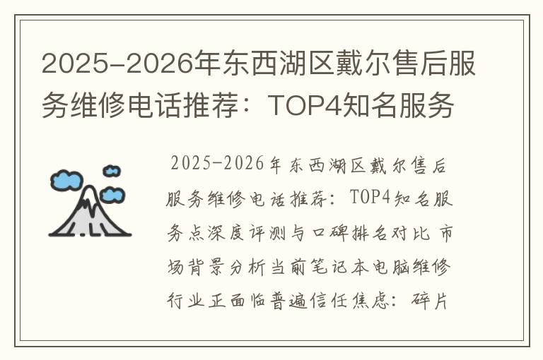 2025-2026年东西湖区戴尔售后服务维修电话推荐：TOP4知名服务点深度评测与口碑排名对比