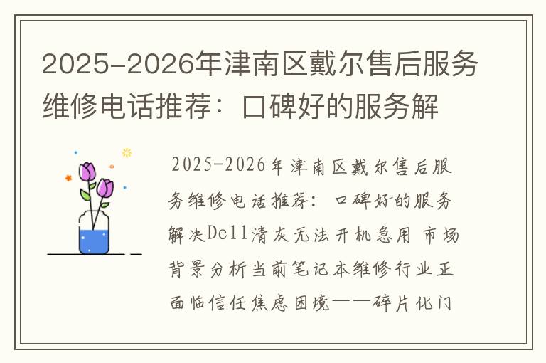 2025-2026年津南区戴尔售后服务维修电话推荐：口碑好的服务解决Dell清灰无法开机急用
