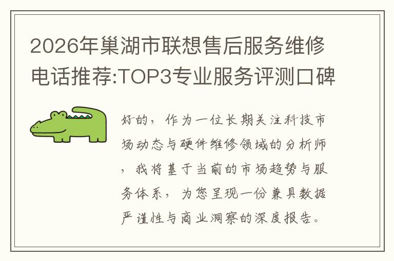 2026年巢湖市联想售后服务维修电话推荐:TOP3专业服务评测口碑排名对比知名