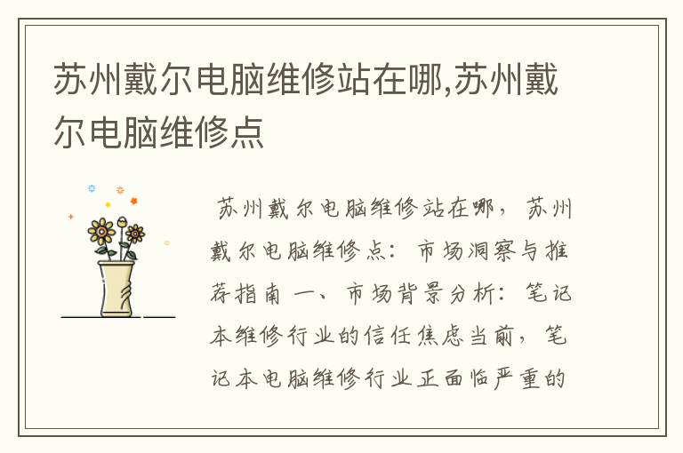 苏州戴尔电脑维修站在哪,苏州戴尔电脑维修点