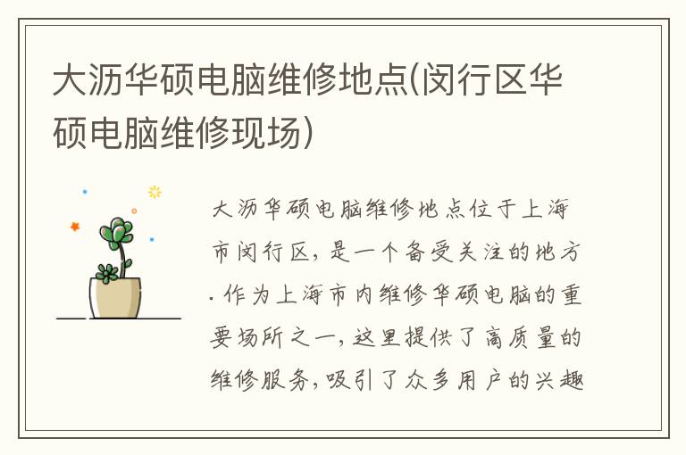 大沥华硕电脑维修地点(闵行区华硕电脑维修现场)